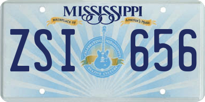MS license plate ZSI656