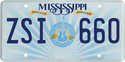 MS license plate ZSI660