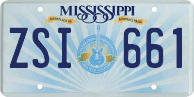 MS license plate ZSI661