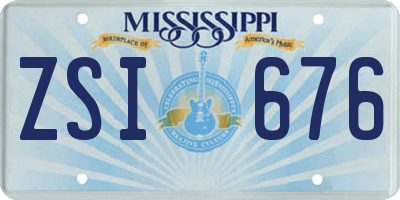 MS license plate ZSI676