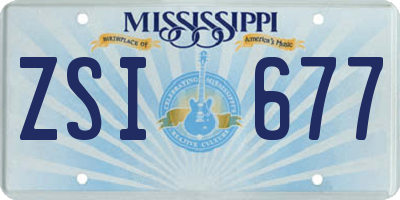 MS license plate ZSI677