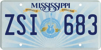 MS license plate ZSI683