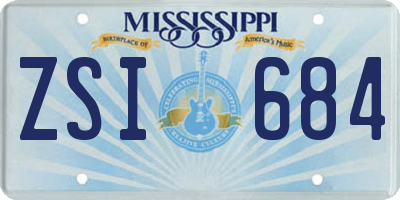 MS license plate ZSI684