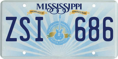 MS license plate ZSI686