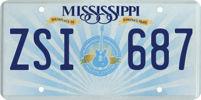 MS license plate ZSI687