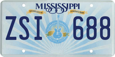 MS license plate ZSI688