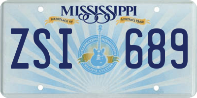 MS license plate ZSI689