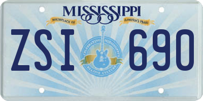 MS license plate ZSI690