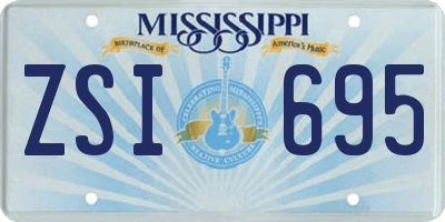 MS license plate ZSI695