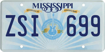 MS license plate ZSI699