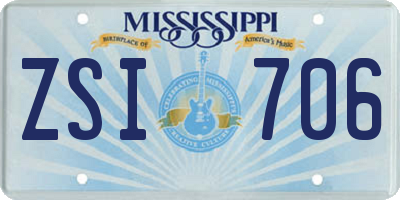 MS license plate ZSI706