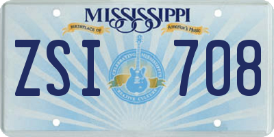 MS license plate ZSI708