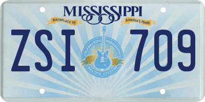 MS license plate ZSI709