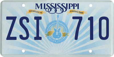 MS license plate ZSI710