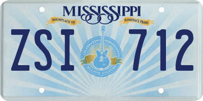 MS license plate ZSI712