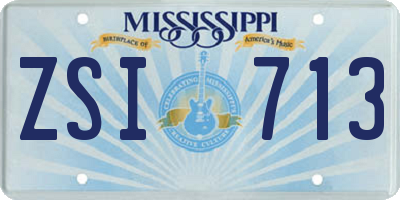 MS license plate ZSI713