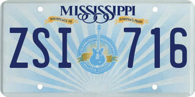 MS license plate ZSI716