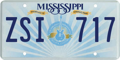 MS license plate ZSI717