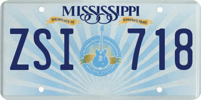 MS license plate ZSI718