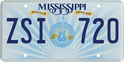 MS license plate ZSI720