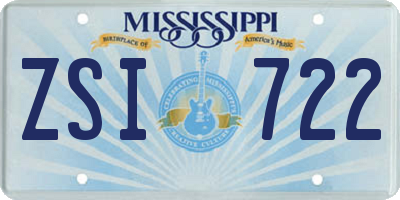 MS license plate ZSI722