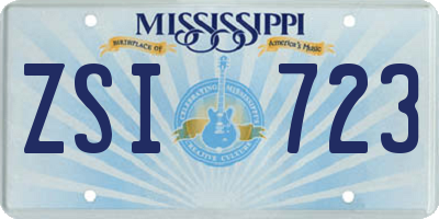 MS license plate ZSI723