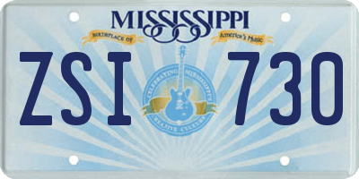 MS license plate ZSI730