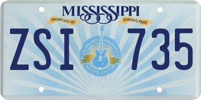 MS license plate ZSI735