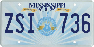 MS license plate ZSI736