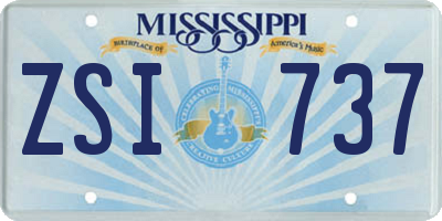 MS license plate ZSI737