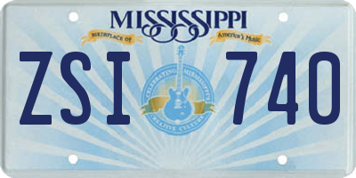 MS license plate ZSI740