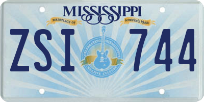 MS license plate ZSI744