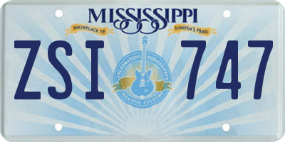 MS license plate ZSI747