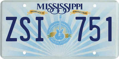 MS license plate ZSI751