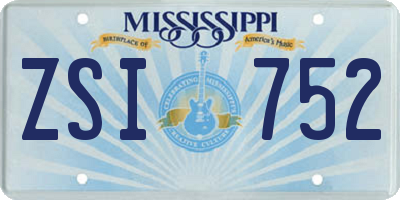 MS license plate ZSI752