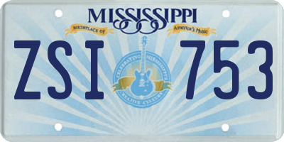 MS license plate ZSI753