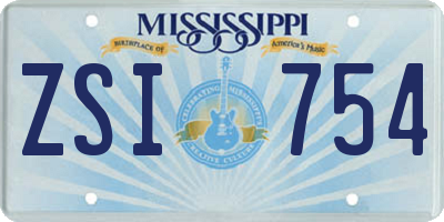 MS license plate ZSI754
