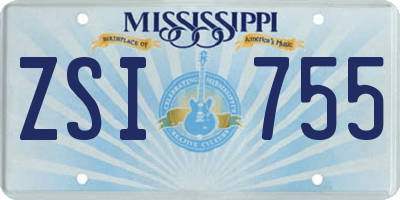MS license plate ZSI755
