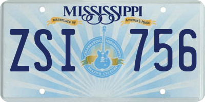 MS license plate ZSI756