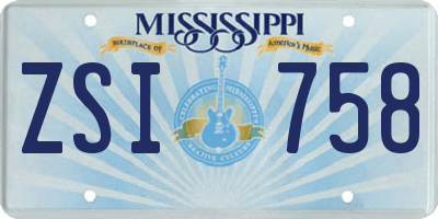 MS license plate ZSI758