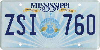 MS license plate ZSI760
