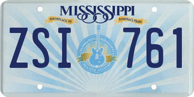 MS license plate ZSI761