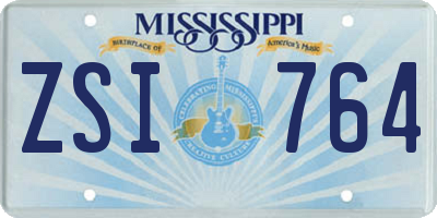 MS license plate ZSI764