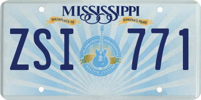 MS license plate ZSI771