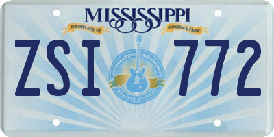 MS license plate ZSI772