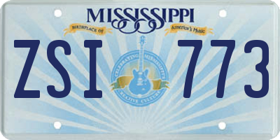 MS license plate ZSI773