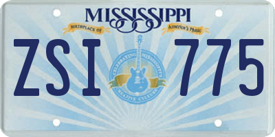 MS license plate ZSI775