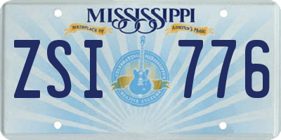 MS license plate ZSI776