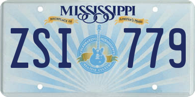 MS license plate ZSI779