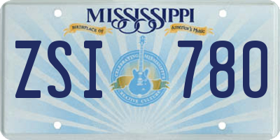 MS license plate ZSI780